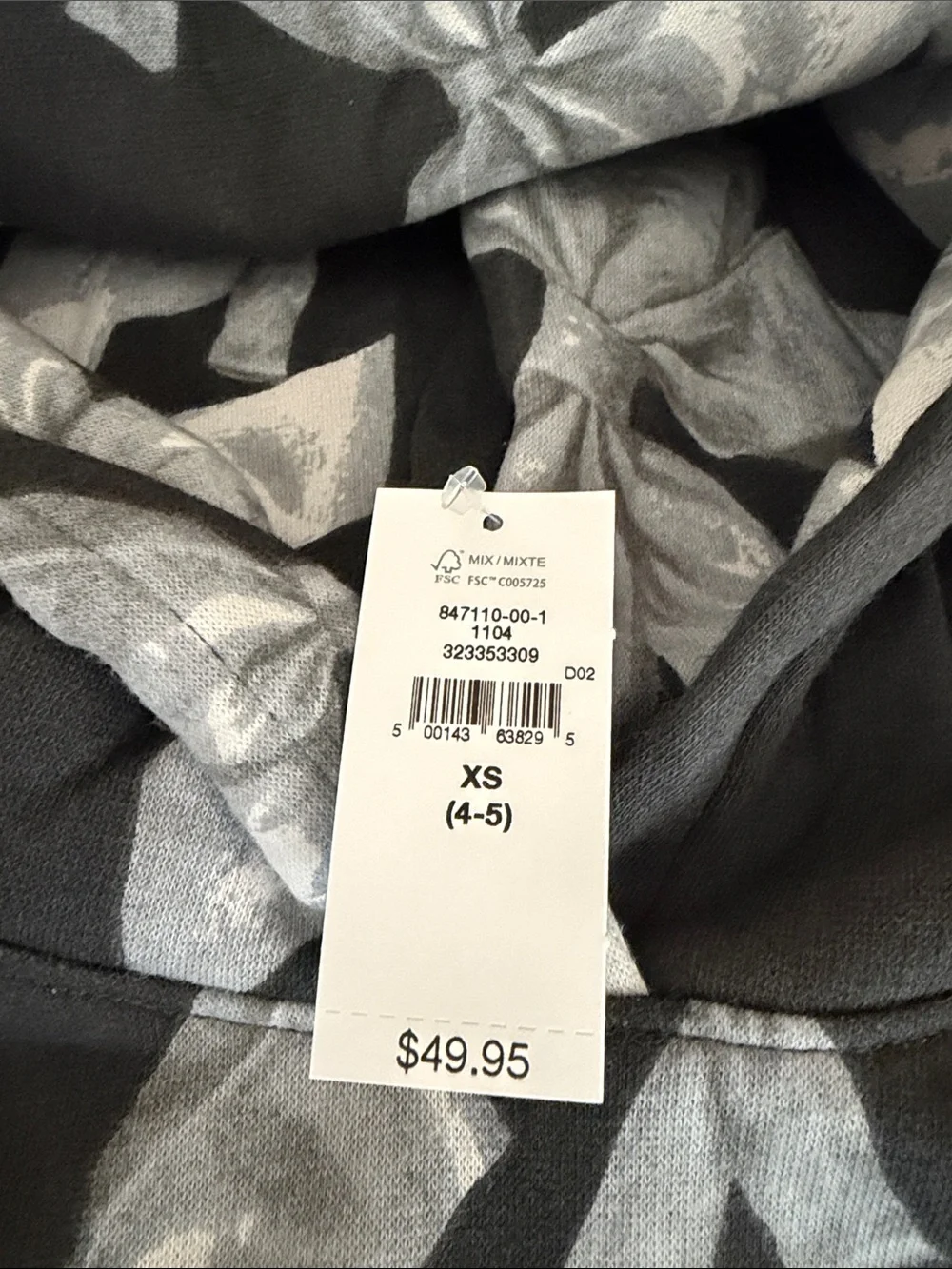 NWT Set Gap Kids Black Hoodie and Joggers with Bow Motif
